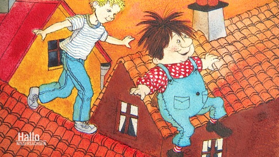 Eine Illustration der Künstlerin Ilon Wikland für das Kinderbuch Karlsson vom Dach © Screenshot 