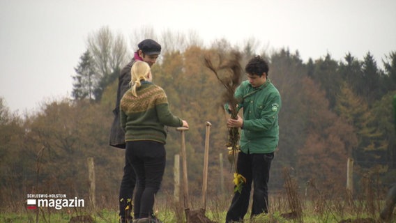 Mitglieder der Klimawaldjugend pflanzen einen Baum. © Screenshot 