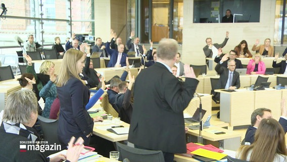 Der Kieler Landtag bei der Abstimmung über die A20-Entscheidung. © Screenshot 