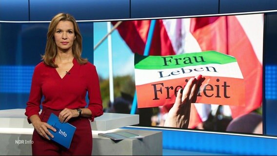 Julia-Niharika Sen moderiert die Spätausgabe NDR Info. © Screenshot 