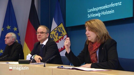 Szene bei der Landespressekonferenz zu dem Projekt "Kein Täter werden" in Schleswig-Holstein. © Screenshot 