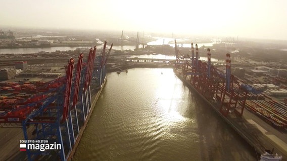 Der Hamburger Hafen aus der Vogelperspektive. © Screenshot 