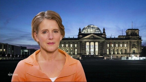 Kerstin Dausend - zugeschaltet bei NDR Info 21:45 Uhr. © Screenshot 