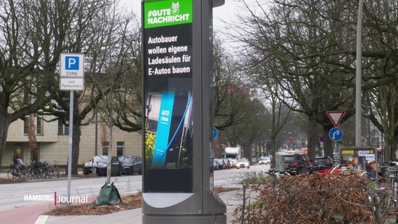 Eine digitale Anzeigentafel an einer Straße. © Screenshot 