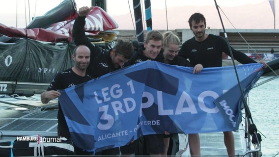 Boris Herrmann und sein Team lagen nach der ersten Etappe des Ocean Race auf dem dritten Platz. © Screenshot 
