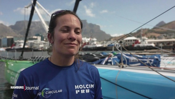 Die Kieler Seglerin Sanni Beucke konnte mit ihrem Team bei der "Ocean-Race" Regatte die zweite Etappe gewinnen. © Screenshot 