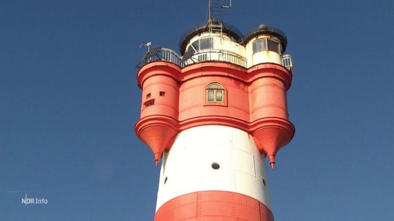Der Leuchtturm "Roter Sand" bei Wangerooge. © Screenshot 