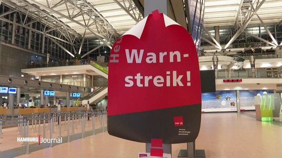 Die Belegschaft des Hamburger Flughafens hat im Zuge eines zweitägigen Warnstreiks ihre Arbeit niedergelegt, um für bessere Tarife zu streiten. © Screenshot 