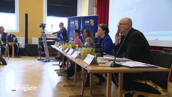 Mehrere Menschen sitzen auf einem Podium in einem Sitzungssaal. © Screenshot 