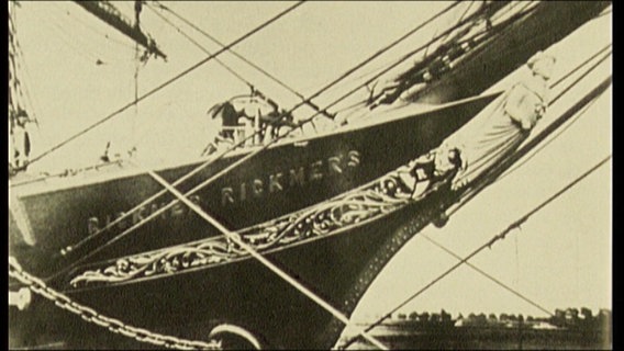 Alte Aufnahme der Rickmer Rickmers. © Screenshot 