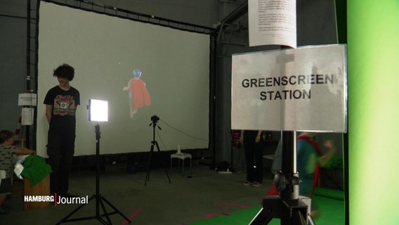 Ein Green-Screen Raum auf dem Kinderfilmfestival Mo & Friese © Screenshot 