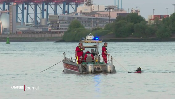 DLRG sucht nach einer vermissten Person in der Elbe. © Screenshot 