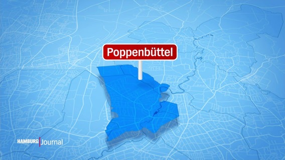 Der Stadtteil Poppenbüttel auf einer Hamburg-Karte © Screenshot 