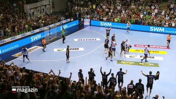 Ein Handballspiel in einer Arena. © Screenshot 