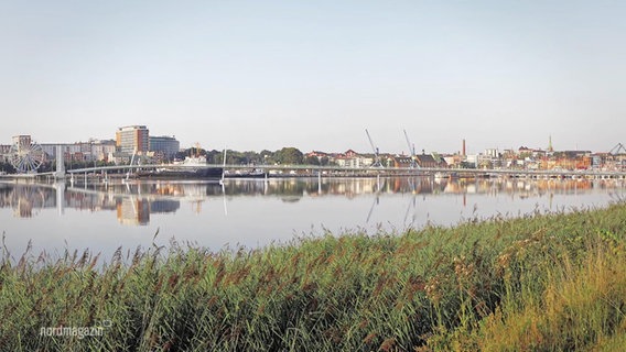 Ein Bild der geplanten Warnowbrücke in Rostock. © Screenshot 