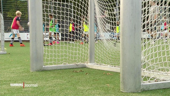 Ein kleines Tor ohne Torwart auf einem Fußballplatz. © Screenshot 