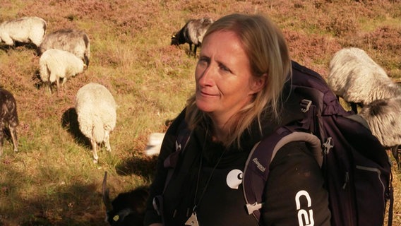 Schäferin Nadine Quinn mit ihrer Herde. © Screenshot 