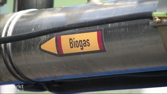Ein Rohr auf dem Biogas steht. © Screenshot 
