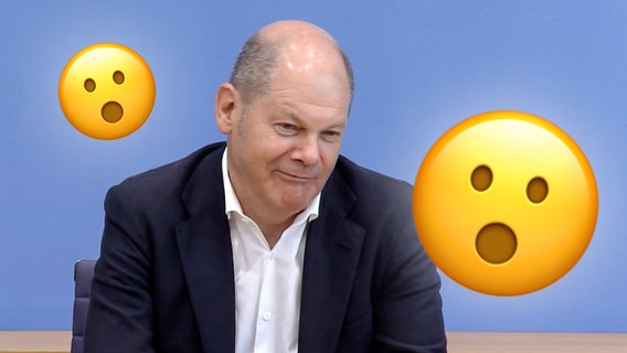 Kanzler Olaf Scholz erzählt aus seinem Tagebuch. (extra 3 vom 22.11.2023 im NDR Fernsehen) © NDR 