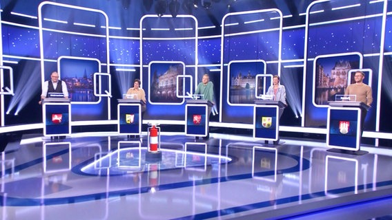 Die Kandidatinnen der NDR Quizshow . © Screenshot 