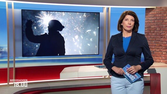 Sandrine Harder im Studio von Niedersachsen 18:00 Uhr. © Screenshot 