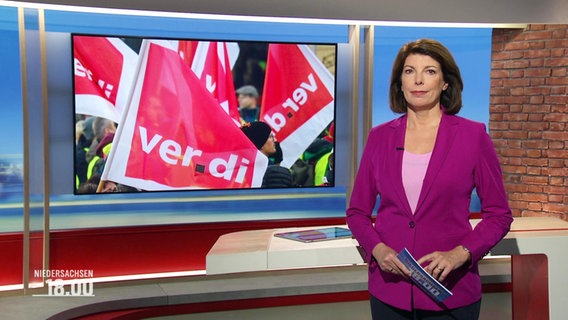 Nachrichtensprecherin Sandrine Harder moderiert die Frühausgabe Niederschsen. © Screenshot 