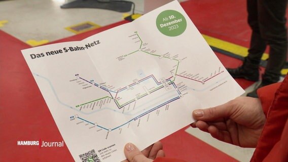 Ein Plan zeigt das neue Streckennetz der Hamburger S-Bahn. © Screenshot 