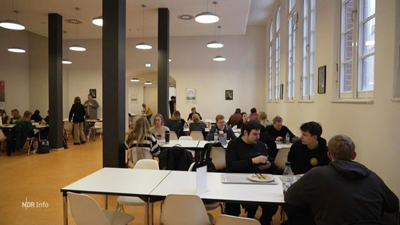 Studierende in der Mensa in Greifswald. © Screenshot 