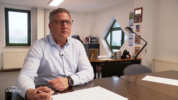 Der Firmenchef Roy Radbruch sitzt an seinem Schreibtisch. © Screenshot 