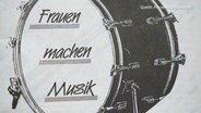 "Frauen machen Musik". steht auf einem Werbeplakat für Frauen-Proberäume in Hamburg. © Screenshot 