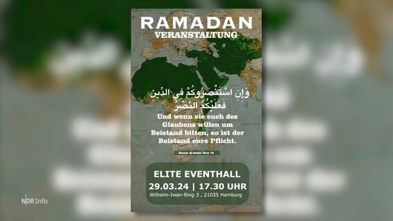 Ein Werbesplakat für eine Ramadan Veranstaltung aus islamistischen Kreisen. © Screenshot 