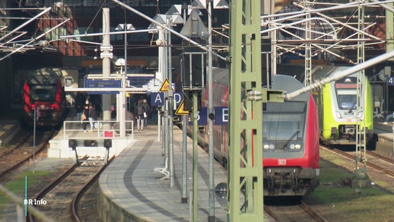 Züge der deutschen Bahn stehen zum Halt in einem Bahnhof. © Screenshot 
