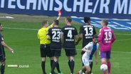 HSV-Spieler Ramos sieht früh im Spiel gegen Magdeburg die rote Karte. © Screenshot 