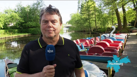 Andreas Hilmer berichtet aus dem Hamburger Hayns Park. © Screenshot 
