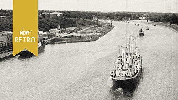 Schiffe auf dem Nord-Ostsee-Kanal 1964  