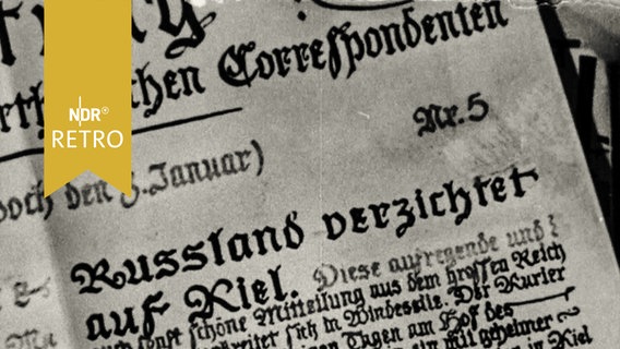 Historischer Zeitungsartikel mit Überschrift "Russland verzichtet auf Kiel"  