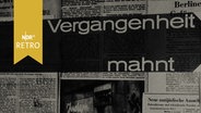 Ausstellungshinweis (Plakat) zu "die Vergangenheit mahnt" 1961  
