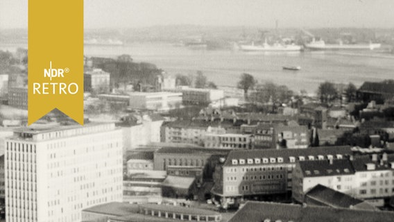 Panorama Kiel von oben mit Hafen 1963  