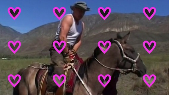 Russland verschärft seine Anti-Schwulen-Gesetze. Präsident Putin reitet trotzdem weiter in homoerotischer Pose auf einem Pferd. © NDR Foto: Screenshot