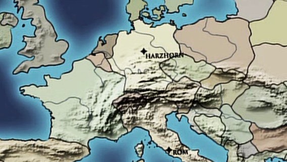 Standortmarkierung Harzhorn auf der Europakarte © Looks Film 