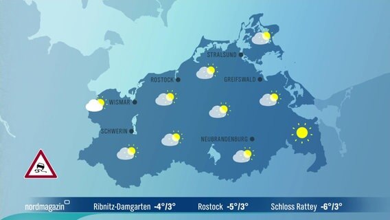 Das Wetter für Mecklenburg-Vorpommern am 9. Februar 2023 © NDR 