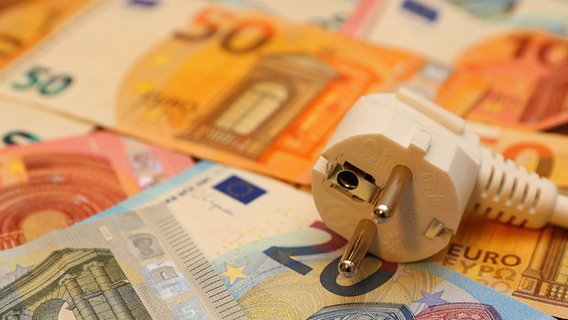 Ein gezogener Stecker liegt auf mehreren Euroscheinen. © picture alliance / pressefoto_korb | Micha Korb 