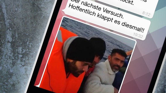 Ein Chatverlauf, in dem Nachrichten von Ramis Flucht zu lesen sind. © NDR Foto: NDR