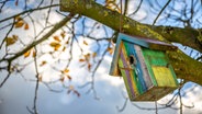 Ein Vogelhäuschen hängt an einem Ast © NDR Foto: Udo Tanske