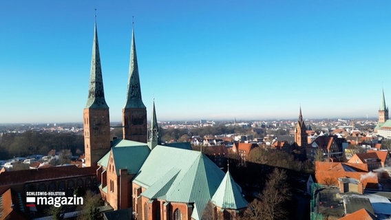 Der Dom zu Lübeck aus der Vogelperspektive © Screenshot Schleswig-Holstein Magazin 