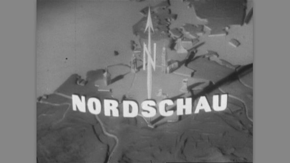 Eine historische Aufnahme zeigt ein Standbild aus dem Vorspann der Fernsehsendung Nordschau. © NDR 