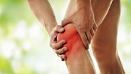 Mann hält sich ein schmerzendes Knie, das schematisch rot eingefärbt ist. © Fotolia.com Foto: underdogstudio