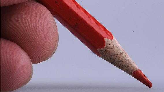 Jemand hält einen roten Stift in der Hand. © picture alliance / dpa Foto: Armin Weigel