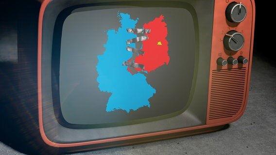 Geteilete Deutschlandkarte in einem Fernseher © NDR 