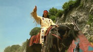 Winnetou reitet auf einem Pferd  
